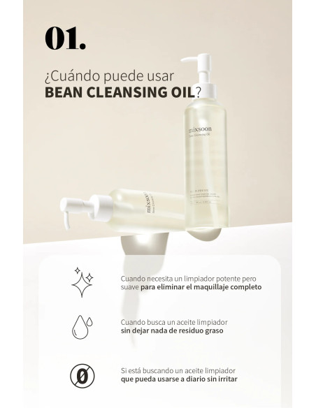 Mixsoon Bean Cleansing Oil | Aceite limpiador coreano