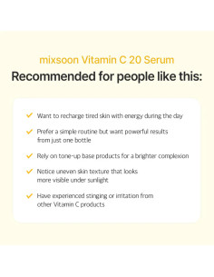 Mixsoon Vitamin C 20 Serum | Sérum iluminador 2