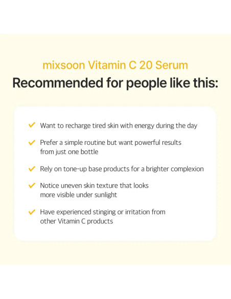 Mixsoon Vitamin C 20 Serum | Sérum iluminador